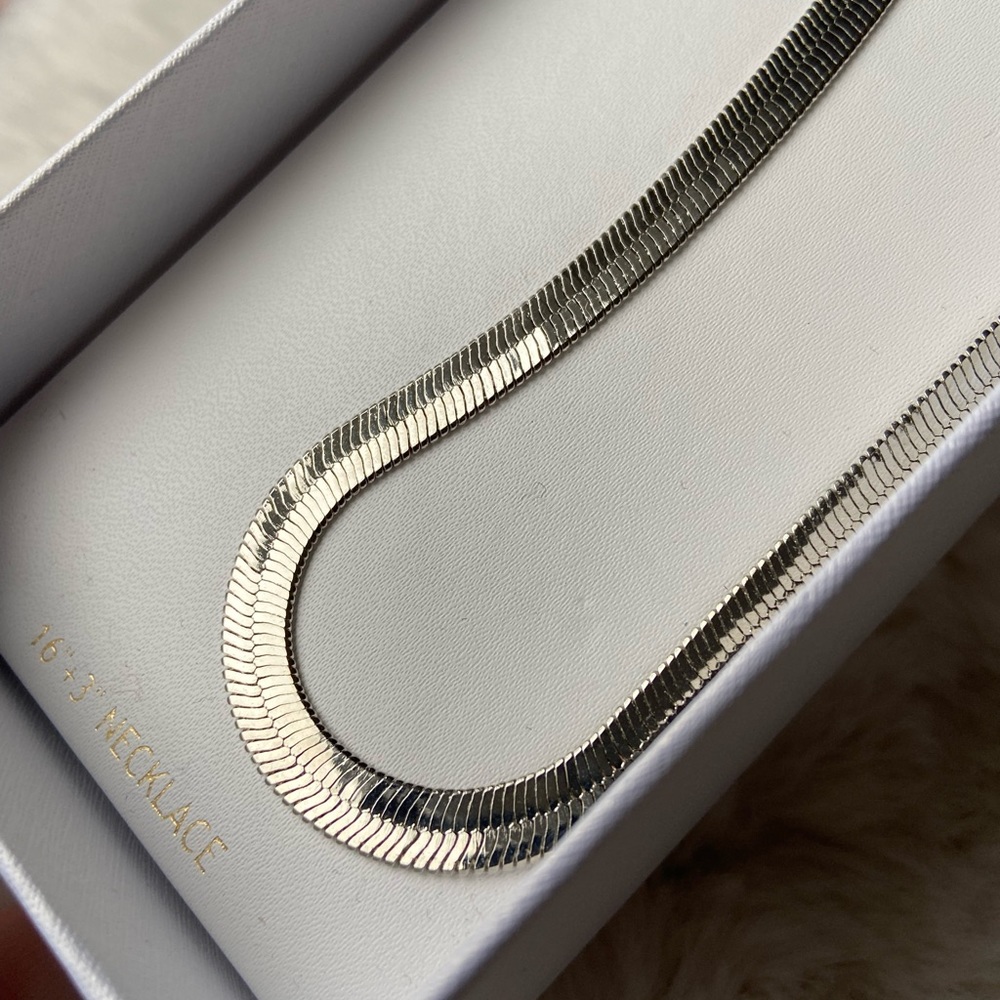 House of Harlow 1960 16” + 3” silver tone chain necklace modern jewelry minimal - Picture 3 of 10